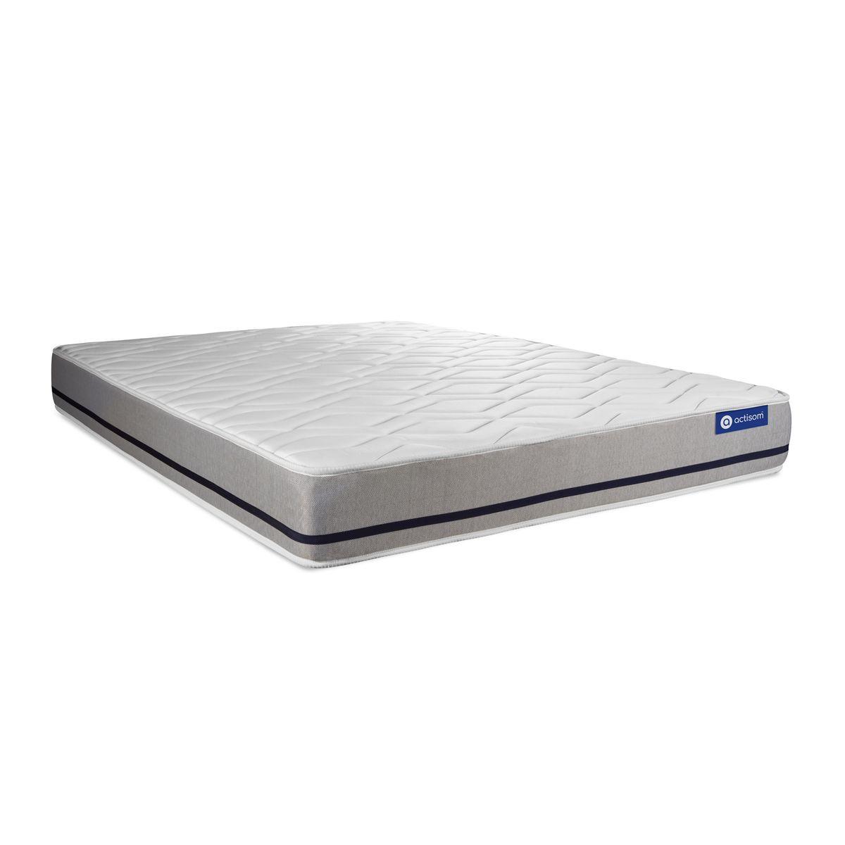 BETT Actiflex soft Taschenfederkern 140 x 200 cm h2 - Kit Bettgestell Weiß - Mit Kissen und Bettdecke - Beige/Weiß, Karton/Holz (140/200cm) - ACTISOM