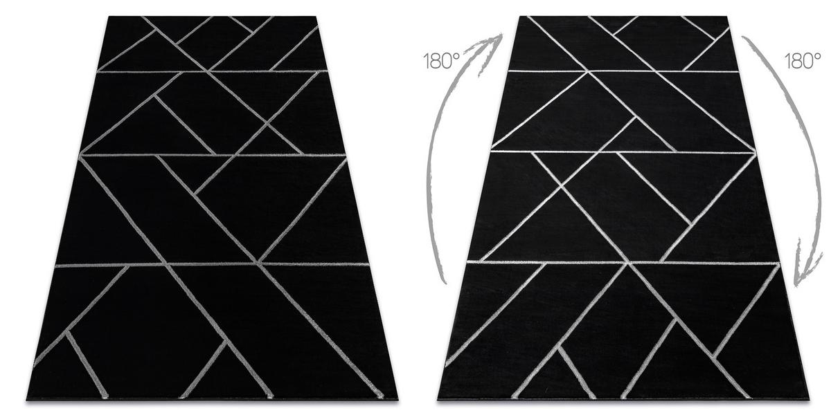 TEPPICH Emerald 140/190 cm - Schwarz, Textil (140/190cm) - rugsX