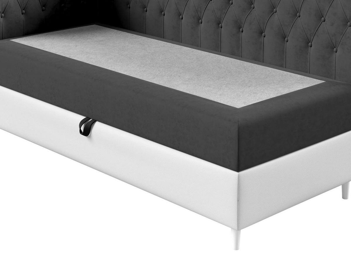 BOXBETT Filip Junior 3, Seite zum Öffnen des Bettkastens: Rechts - H3 - Türkis/Weiß, Holz (100/200cm) - MIRJAN24