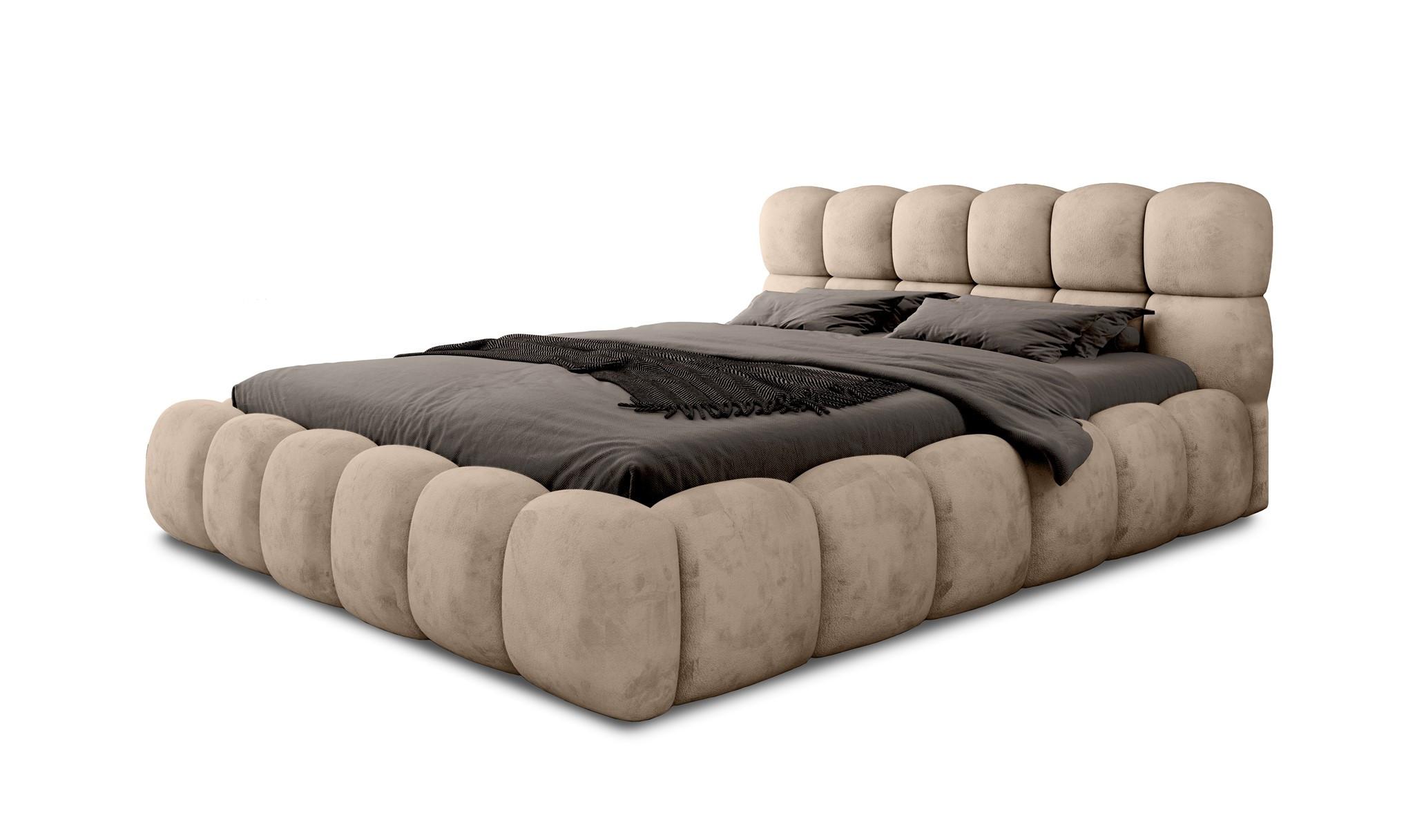 POLSTERBETT Aurelia Komplettset - Beige, Holzwerkstoff/Textil (160/200cm) - Fun Möbel
