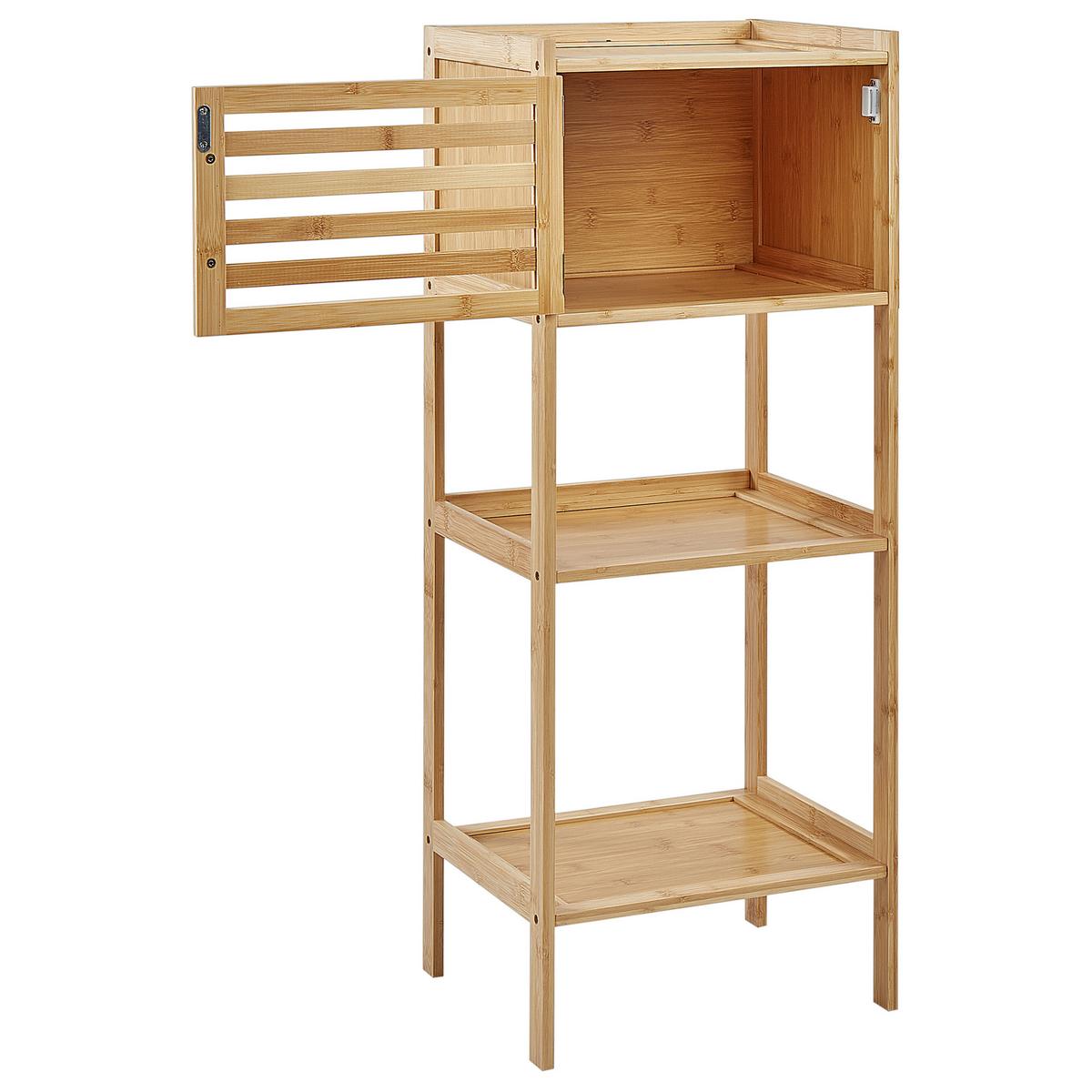 REGAL Bambus Hellbraun Beckley - Braun, Holz (36/91/30cm) - Beliani