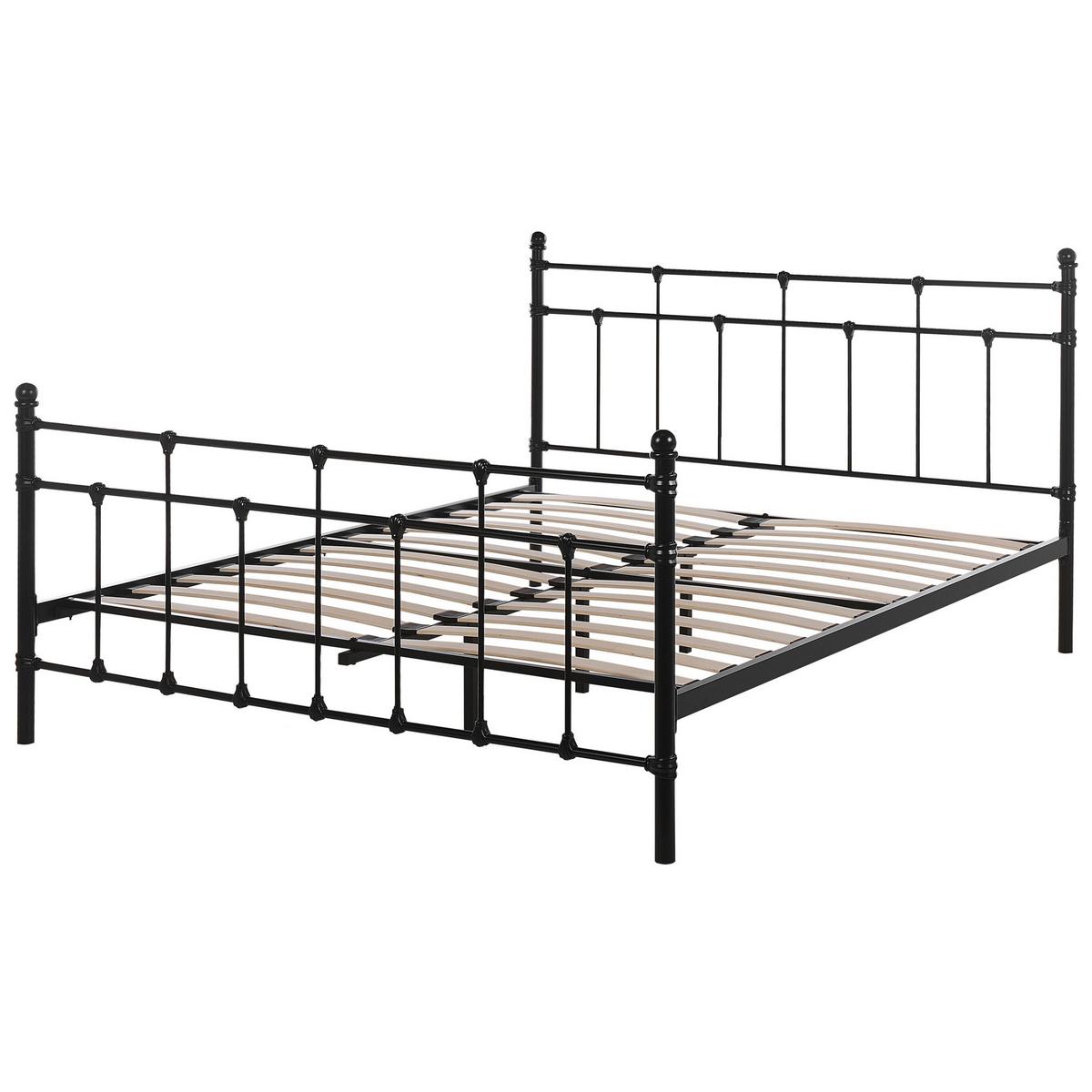 METALLBETT 160/200cm Schwarz Lynx - Schwarz, Metall (160/200cm) - Beliani
