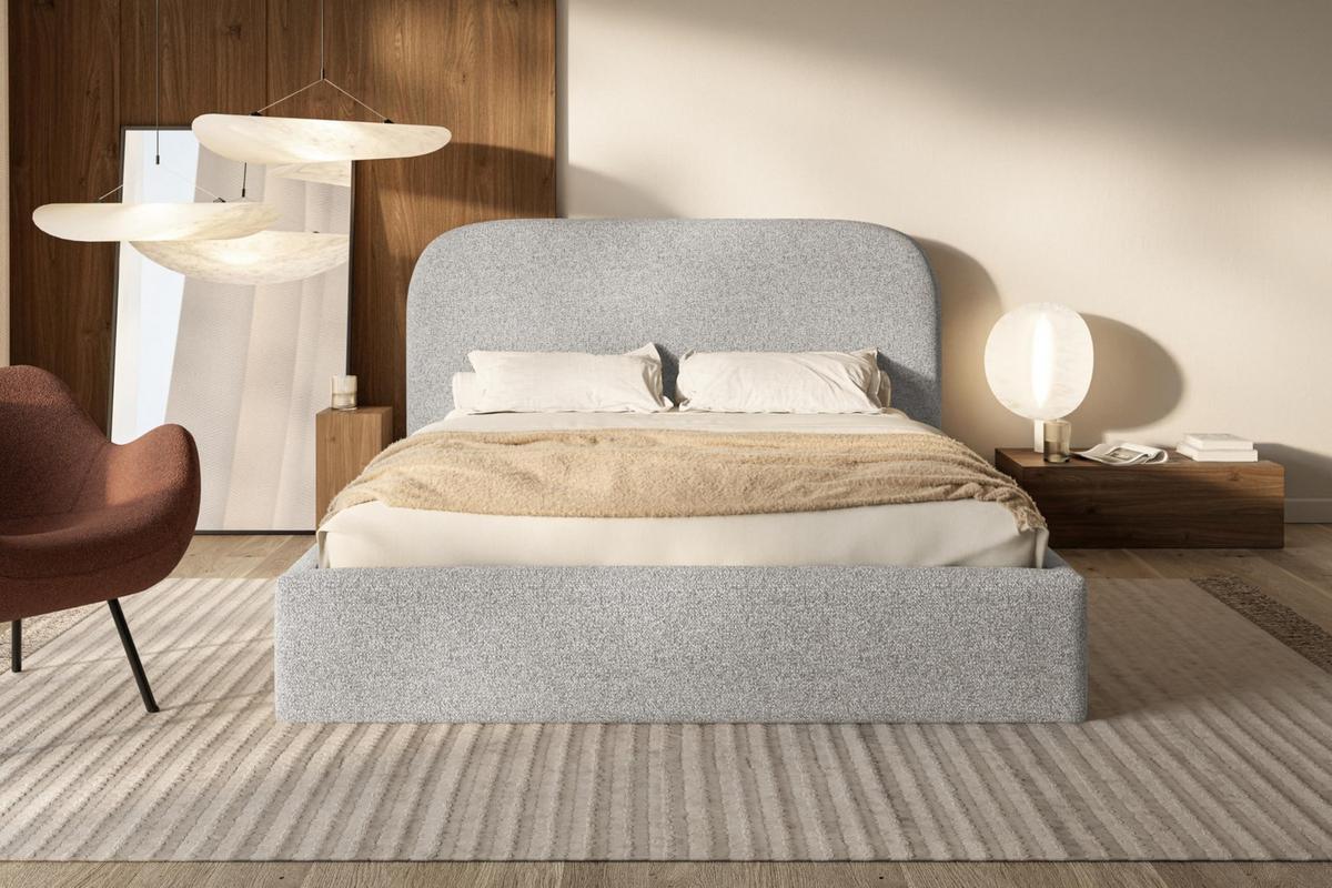 BETT 180x200 - Polsterbett mit Bettkasten und Metallrahmen - Modern Betten - Eleganter Puente-Stoff - Kollektion Verona - Grau - Grau, Holz/Textil (180/200cm) - Alpi-Möbel