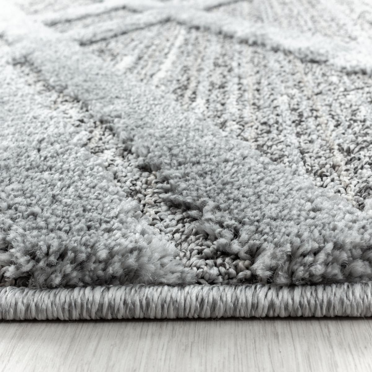 HOCHFLORTEPPICH EISACK, im Boho-Stil, aus Polypropylen, Grau, Ø 160 cm - Grau, Textil (160/160cm) - KADIMA DESIGN