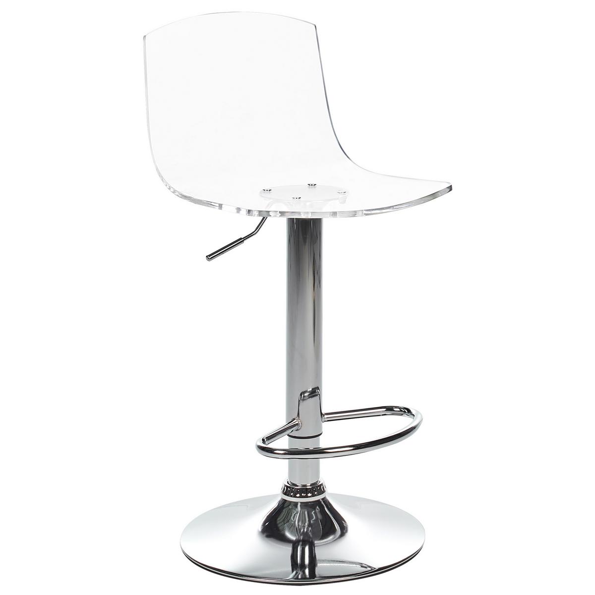 DREHHOCKER 2er-Set Transparent Imola - Transparent/Silberfarben, Kunststoff (38/82/43cm) - Beliani