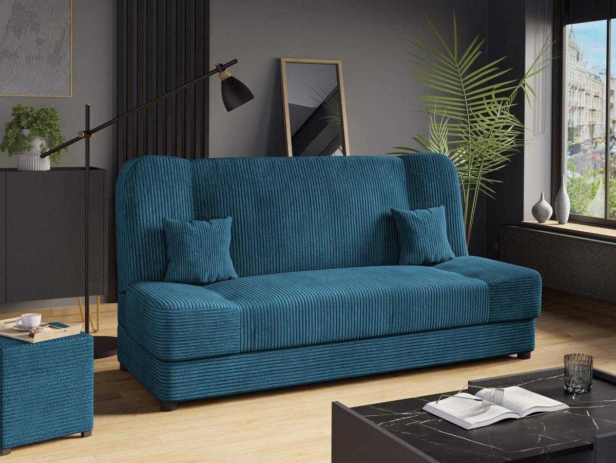SCHLAFSOFA Jonas Cord - Dunkelblau, Holz/Textil (195/86/87cm) - MIRJAN24
