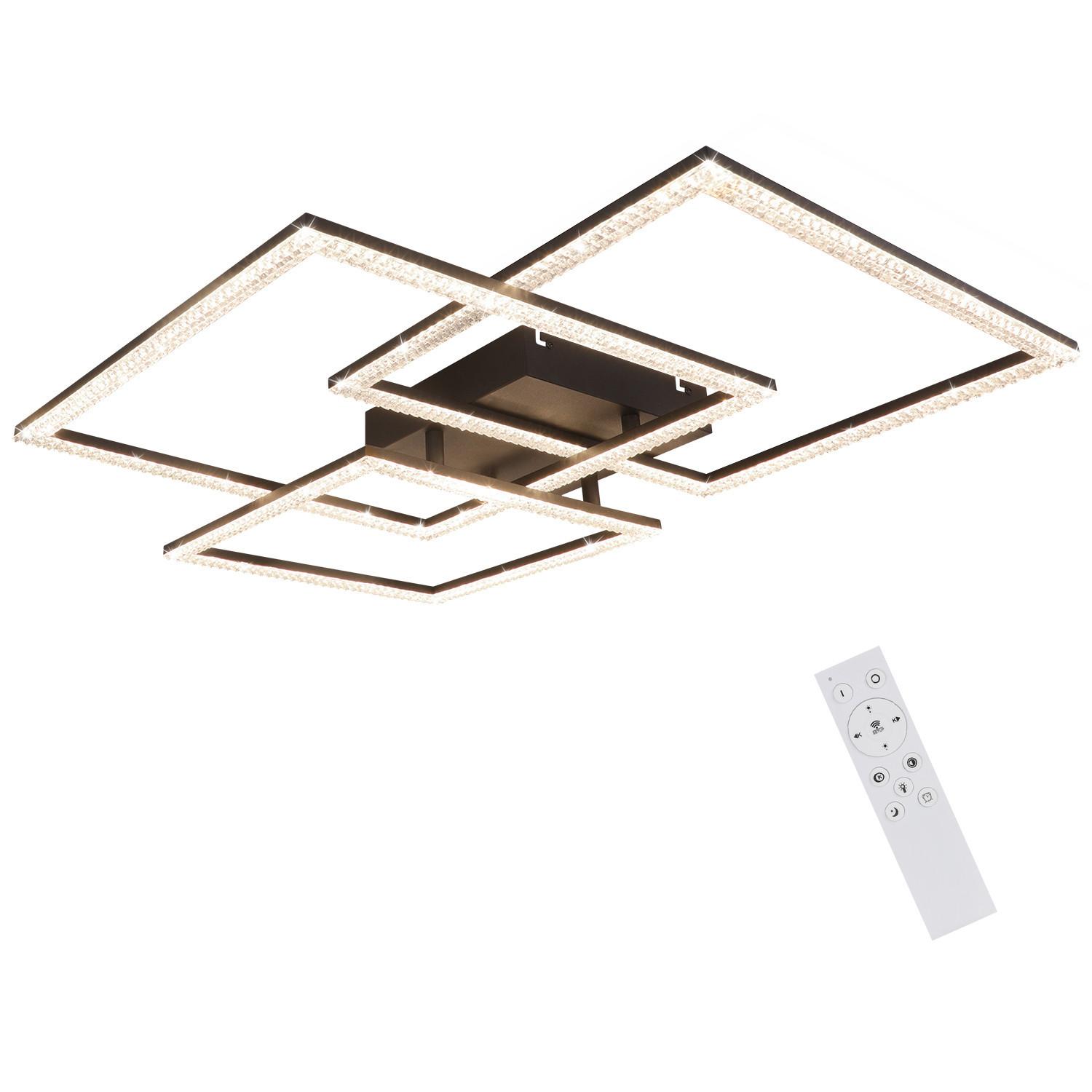 LED-DECKENLEUCHTE Johann 75/60/8 cm - Schwarz, Metall (75/60/8cm) - Nettlife