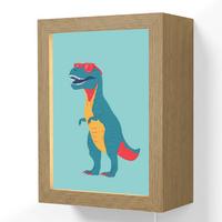 WANDLEUCHTE Dinosaurier - Blau - Sonnenbrille 15x20 cm - Hellblau, Holzwerkstoff (15/20/8cm) - OnlyWow