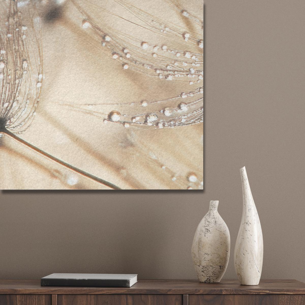 AKUSTIKBILD Löwenzahn - Abstrakt - Natur - Beige Wanddeko 60x90 cm - Braun, Kunststoff (60/90/0.9cm) - MuchoWow