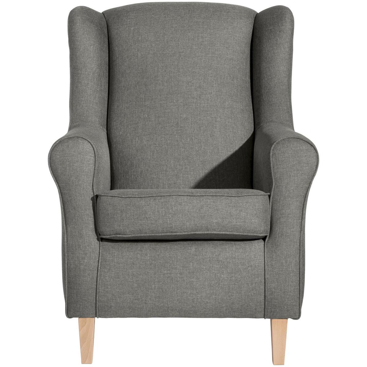 OHRENSESSEL Karlen Bezug Flachgewebe Buche natur / hellgrau - Buchefarben/Hellgrau, Kunststoff (86/103/77cm) - 58aufmkessel