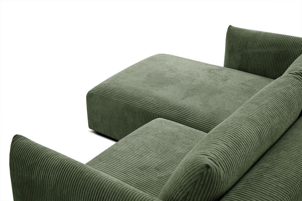 ECKSOFA TAUER 3-Sitzer, olivgrün - Schwarz/Olivgrün, Holzwerkstoff/Kunststoff (173/206cm) - Wozimo