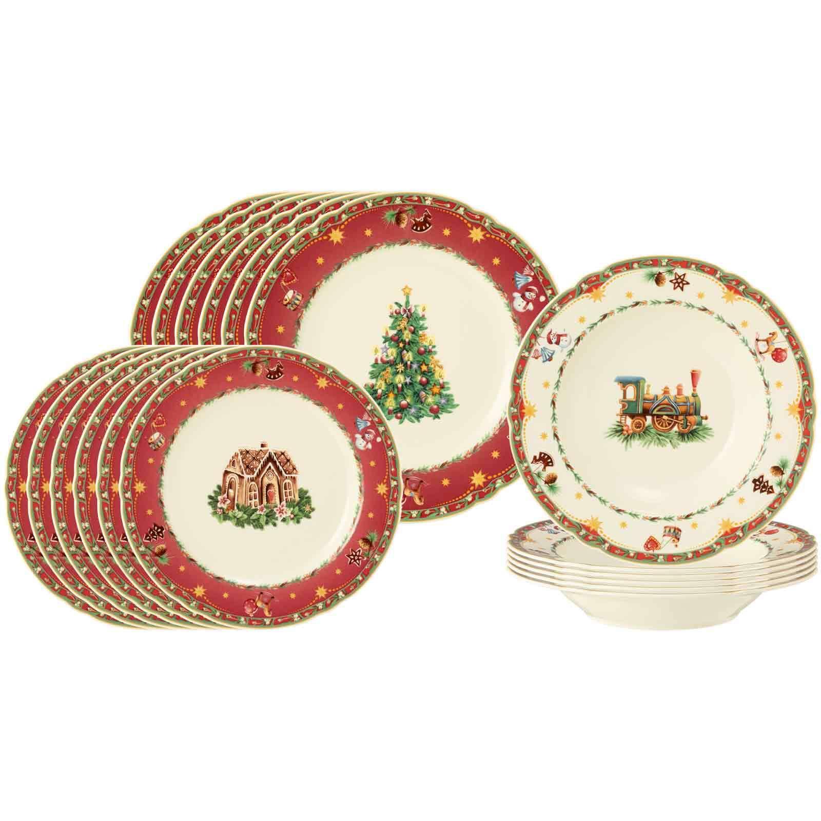 TELLER-SET Marieluise Weihnachtsnostalgie bunt 18-tlg. - Multicolor, Keramik (2/2/2cm) - Seltmann Weiden