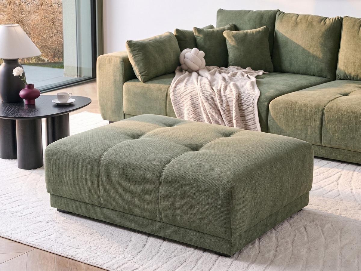 OTTOMANE Stoff Grün Torpo - Schwarz/Grün, Textil (125/38/96cm) - Beliani
