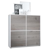 HIGHBOARD Cuba Türen in Eiche Nordic - Silbereichenfarben, Holzwerkstoff (104/105.5/35.5cm) - Vladon