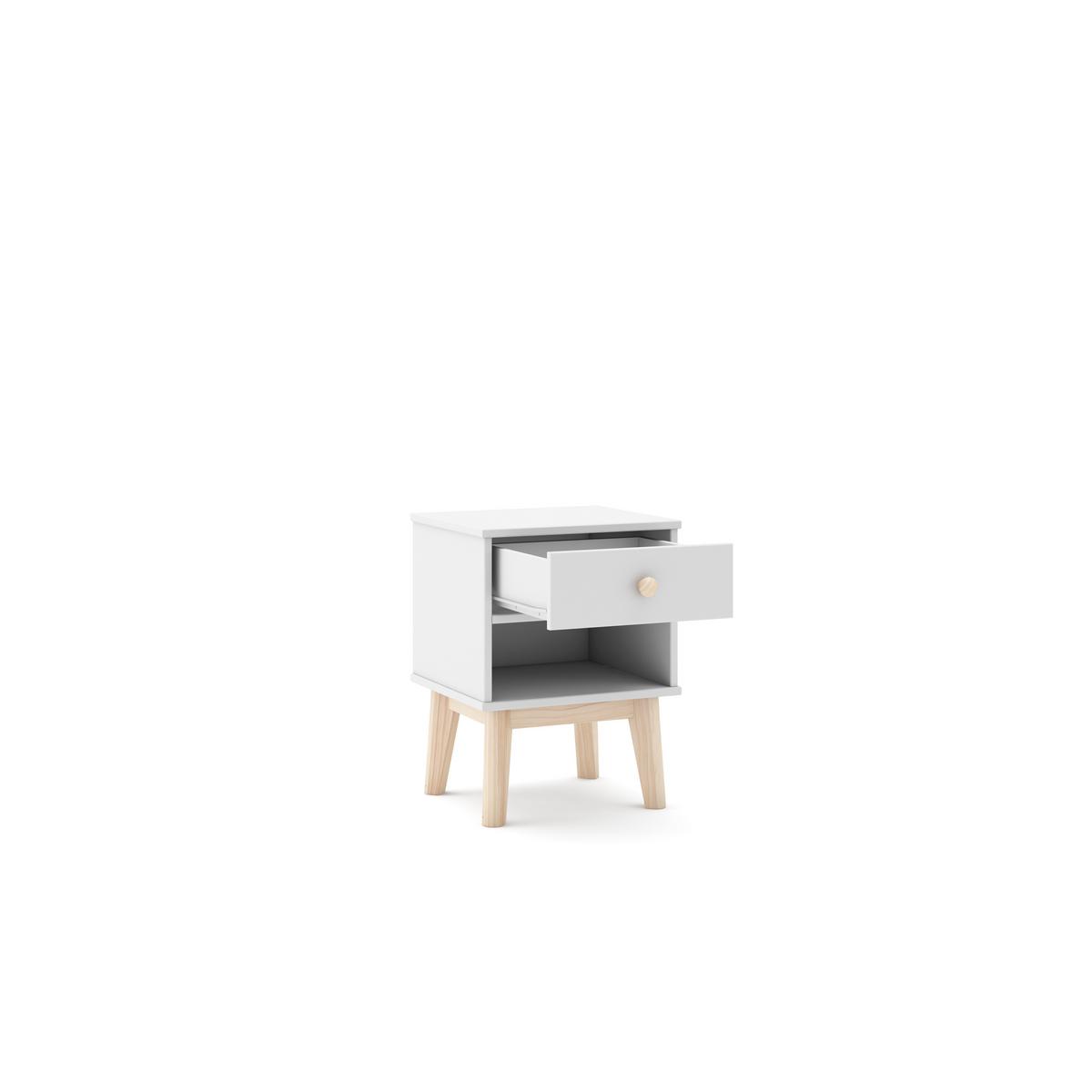 NACHTTISCH Esteban Weiß 40/35/53.1 cm - Weiß, Holz (35/53.1/40cm) - Calicosy