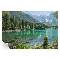 FOTOTAPETE 152x104 cm - Grüner See - Grün, Textil (152/104cm) - Wallfluent