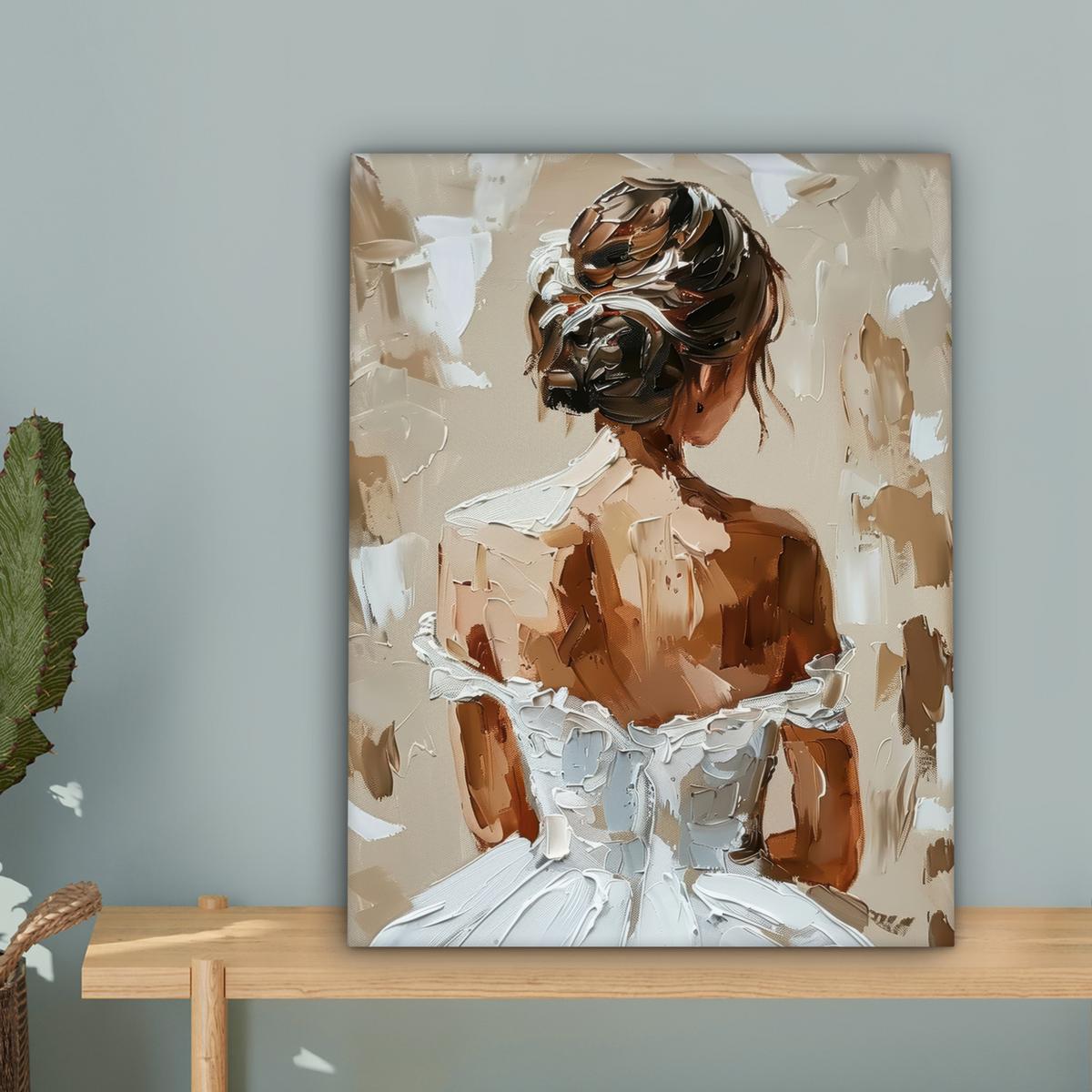 LEINWANDBILD Frau - Farbe - Abstrakt - Beige - Modern Room Decor 30x40 cm - Sandfarben, Textil (30/40cm) - MuchoWow