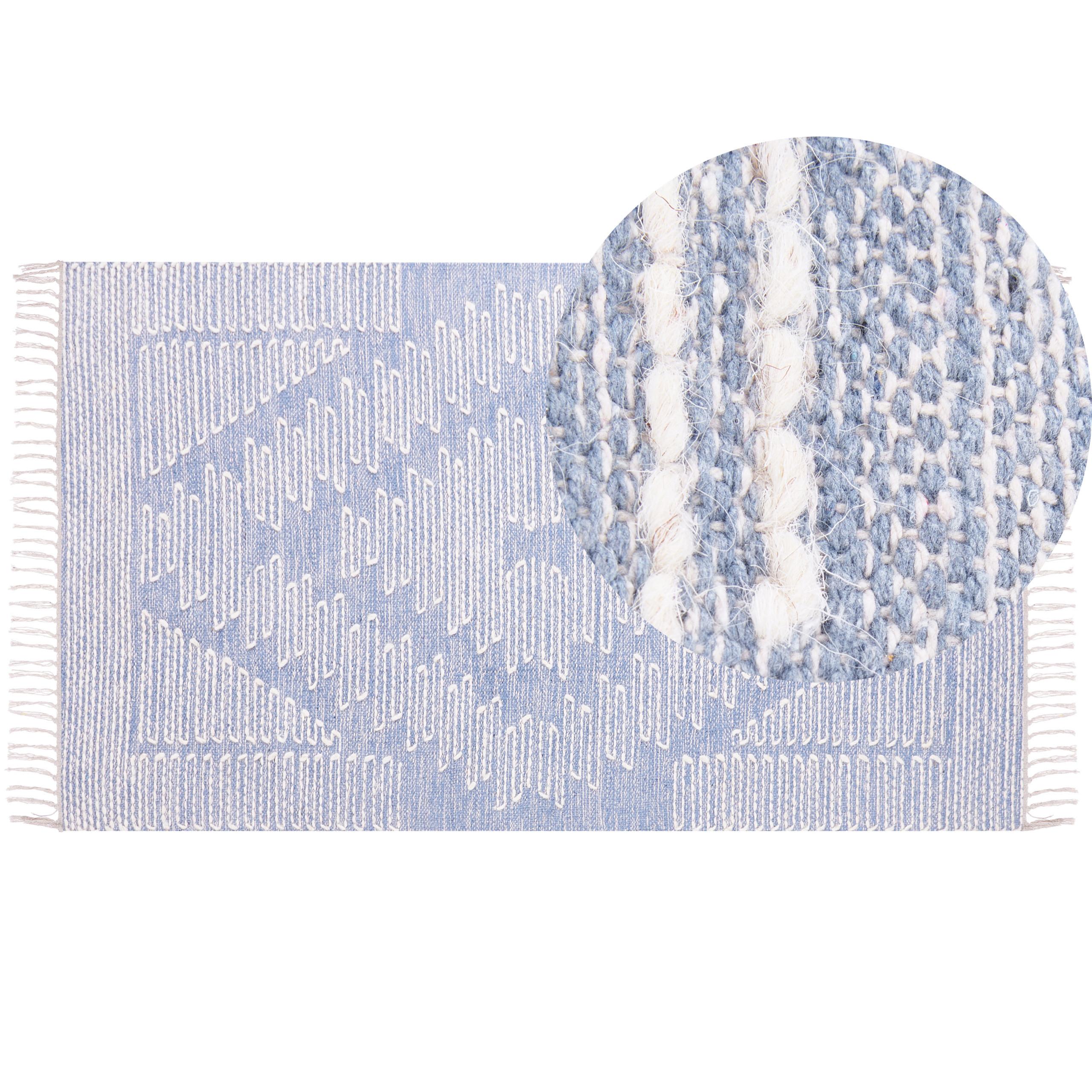 KURZFLOR-TEPPICH Ansar 150/80 cm - Blau, Textil (80/150cm) - Beliani