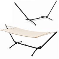 XL HÄNGEMATTE mit Gestell 310/100 cm, Beige/Schwarz - Schwarz, Metall (100/96/310cm) - Amanka