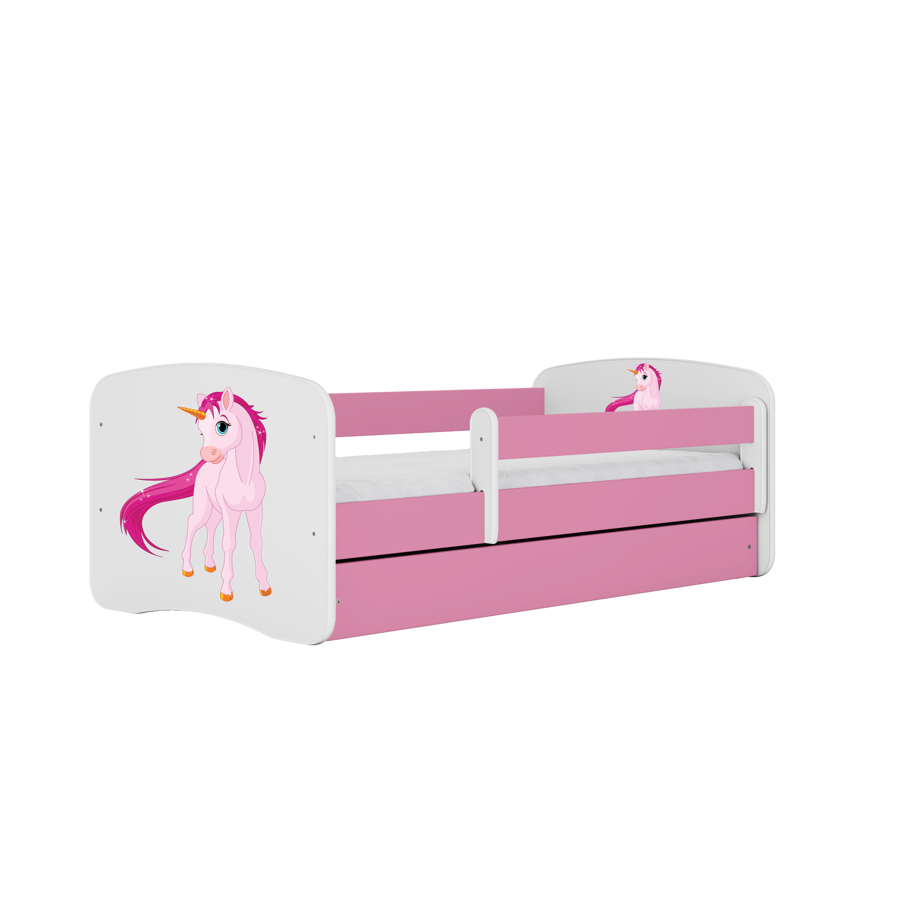 KINDERBETT Einhorn mit Schublade und Matratze 160/80 - Rosa, Holzwerkstoff (80/160cm) - RAUMHIRSCH FURNITURE