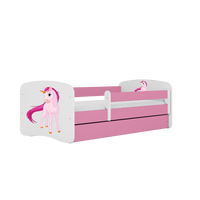 KINDERBETT Einhorn mit Schublade und Matratze 160/80 - Rosa, Holzwerkstoff (80/160cm) - RAUMHIRSCH FURNITURE