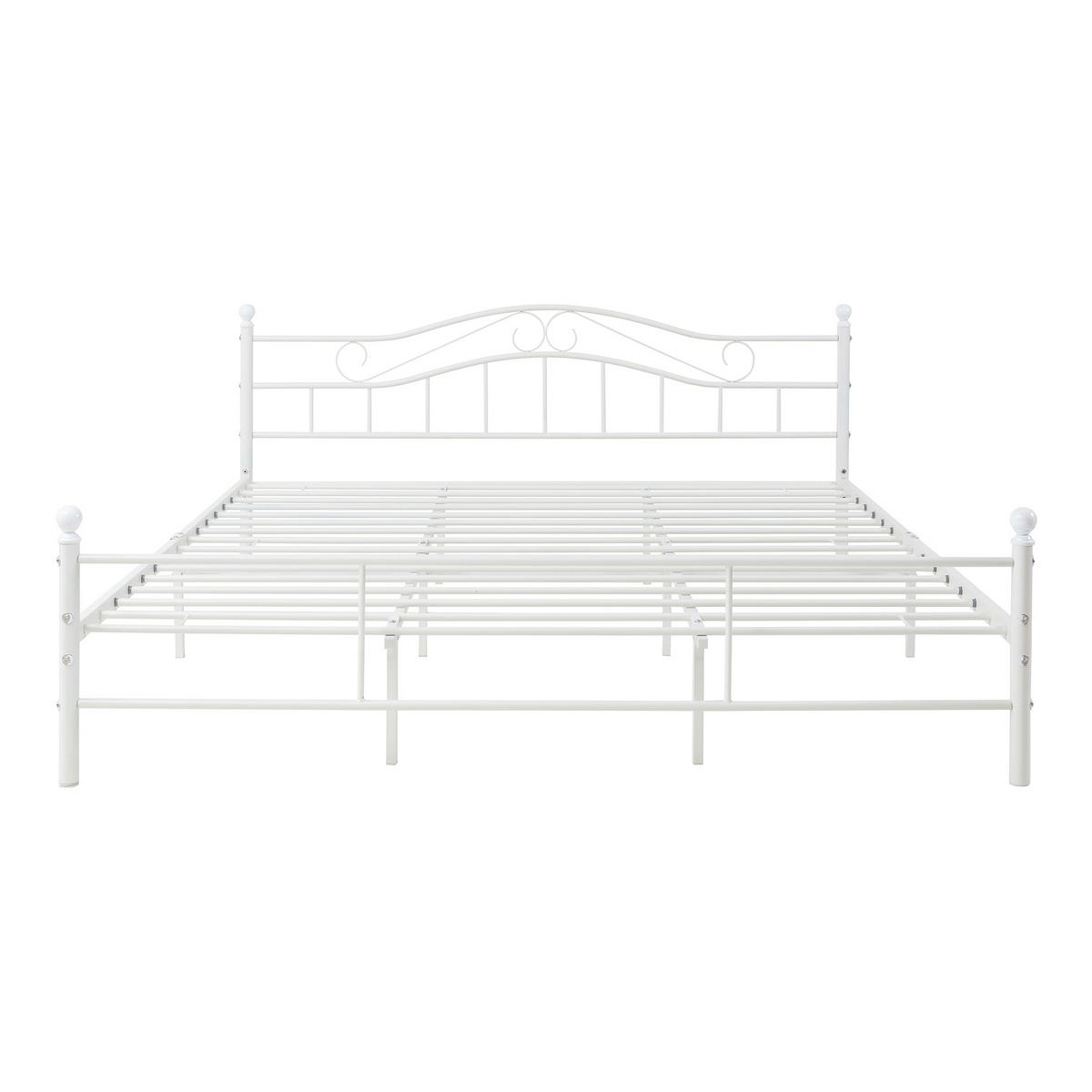 METALLBETT Florenz - Weiß, Metall (180/200cm) - [en.casa]