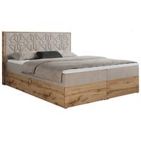 BOXBETT NESSI - 140/200 Beige Struktur - H3 - Beige, Holz/Textil (140/200cm) - MKS