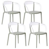 GARTENSTUHL 4er-Set stapelbar Hellgrün Malevizi - Hellgrün, Kunststoff (45/77/45cm) - Beliani