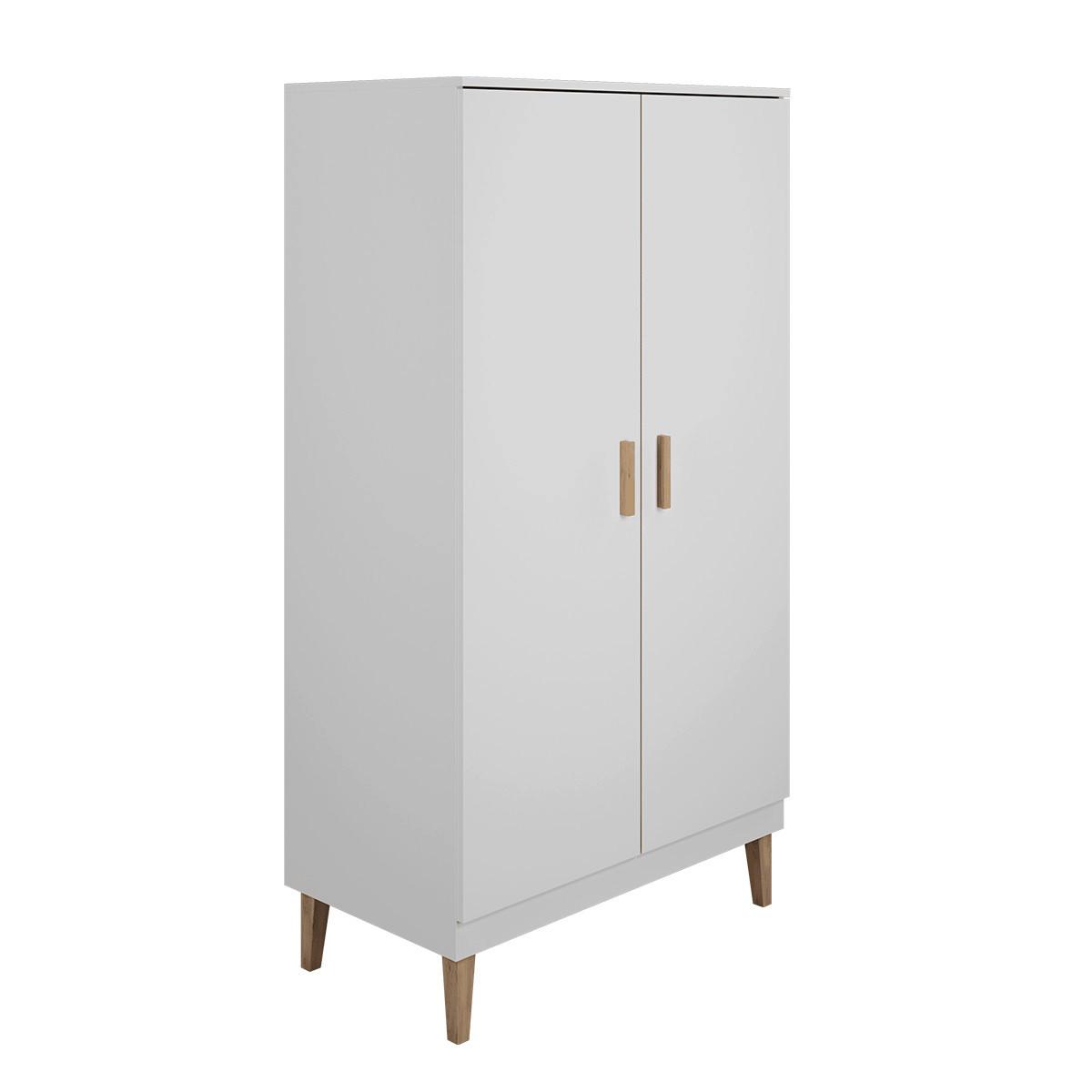 SCHRANK 2 Türen Kubi Weiß - Weiß, Holzwerkstoff (184/55/100cm) - Petits-meubles