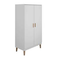 SCHRANK 2 Türen Kubi Weiß - Weiß, Holzwerkstoff (184/55/100cm) - Petits-meubles