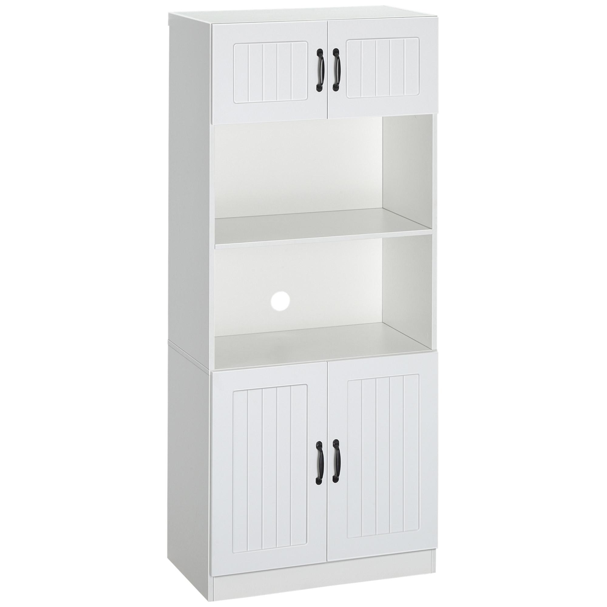AUFBEWAHRUNGSSCHRANK, Spanplatte, Weiß, 70L x 40B x 170H cm - Weiß, Holzwerkstoff (40/170/70cm) - HOMCOM
