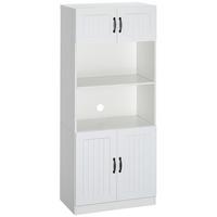 AUFBEWAHRUNGSSCHRANK, Spanplatte, Weiß, 70L x 40B x 170H cm - Weiß, Holzwerkstoff (40/170/70cm) - HOMCOM