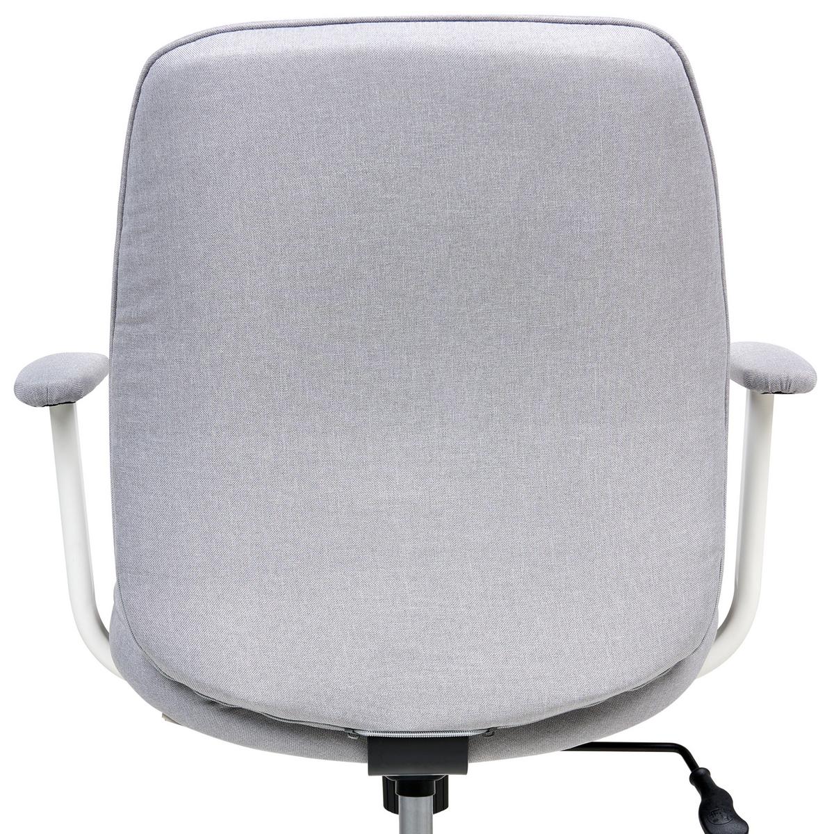 BÜROSTUHL Grau Carlton - Weiß/Grau, Textil (60/87/60cm) - Beliani