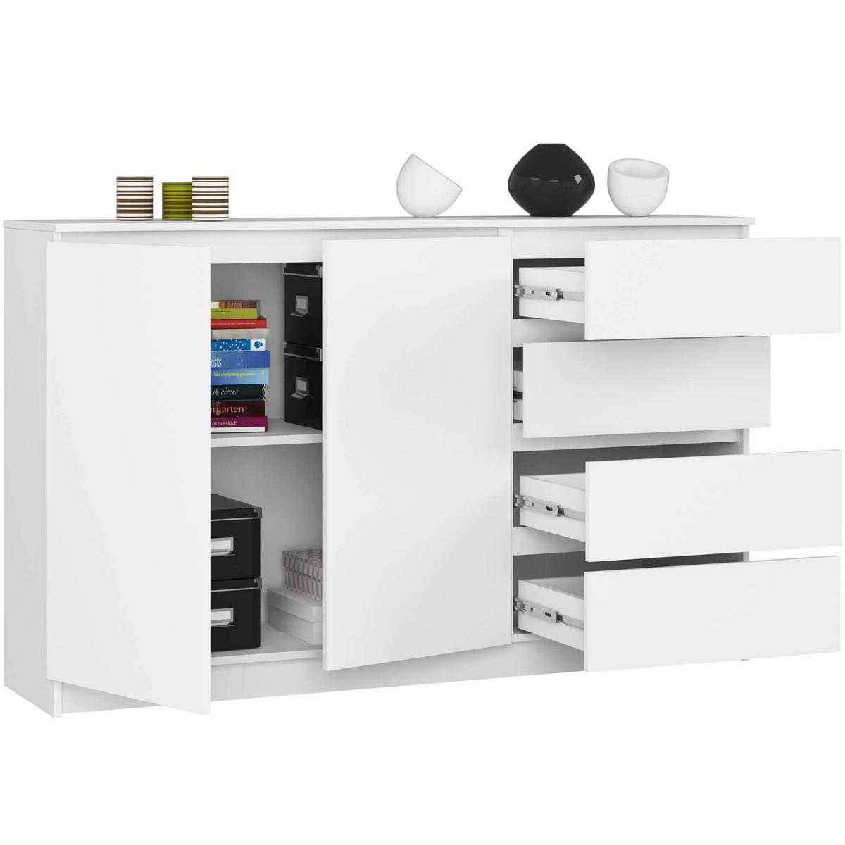 KOMMODE Weiß 99/160/40 - Weiß, Holzwerkstoff (160/99/40cm) - RAUMHIRSCH FURNITURE
