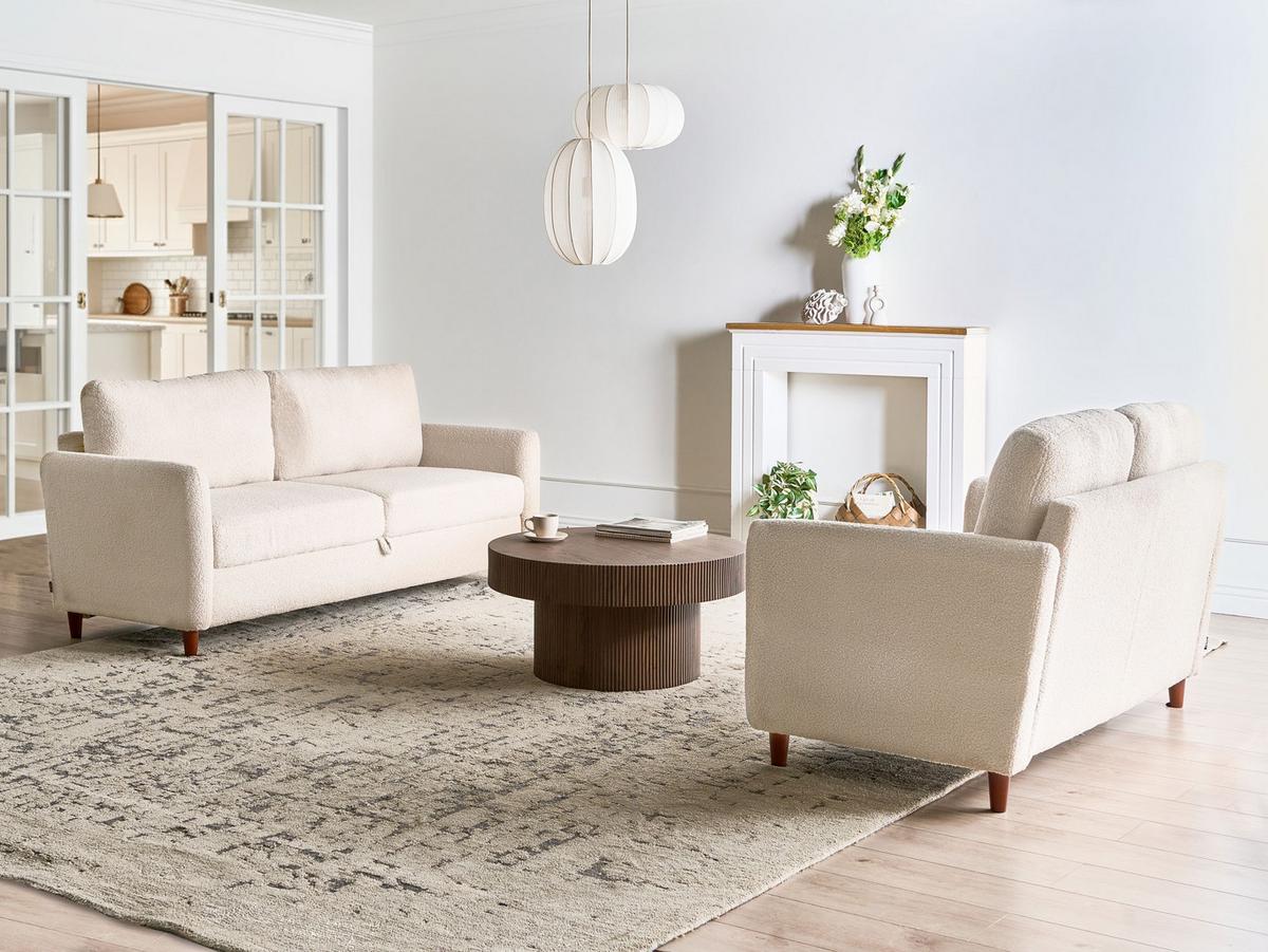 SOFA-SET 5-Sitzer Bouclé Beige Mare - Beige, Textil (184/88/77cm) - Beliani