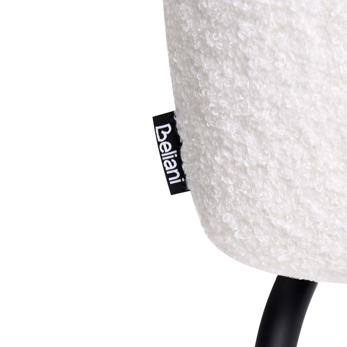 ESSZIMMERSTUHL Bouclé Cremeweiß Algona - Creme, Textil (50/84/67cm) - Beliani
