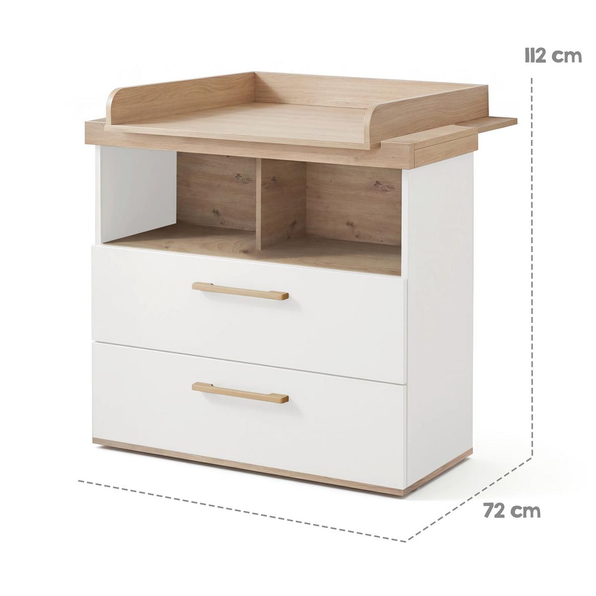 BABYZIMMER-SET Jimmy 3-teilig - Weiß, Holzwerkstoff (138/195/53cm) - Roba