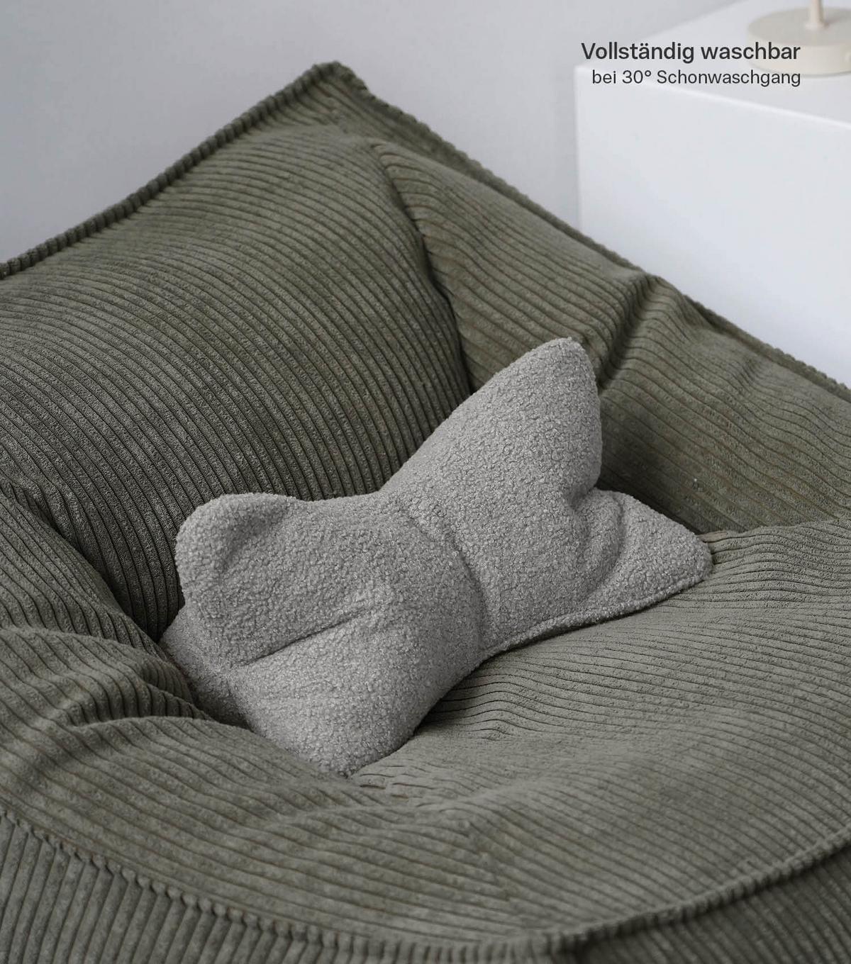 NACKENKISSEN Der Leseknochen - Grau, Textil (42/22cm) - Mokebo