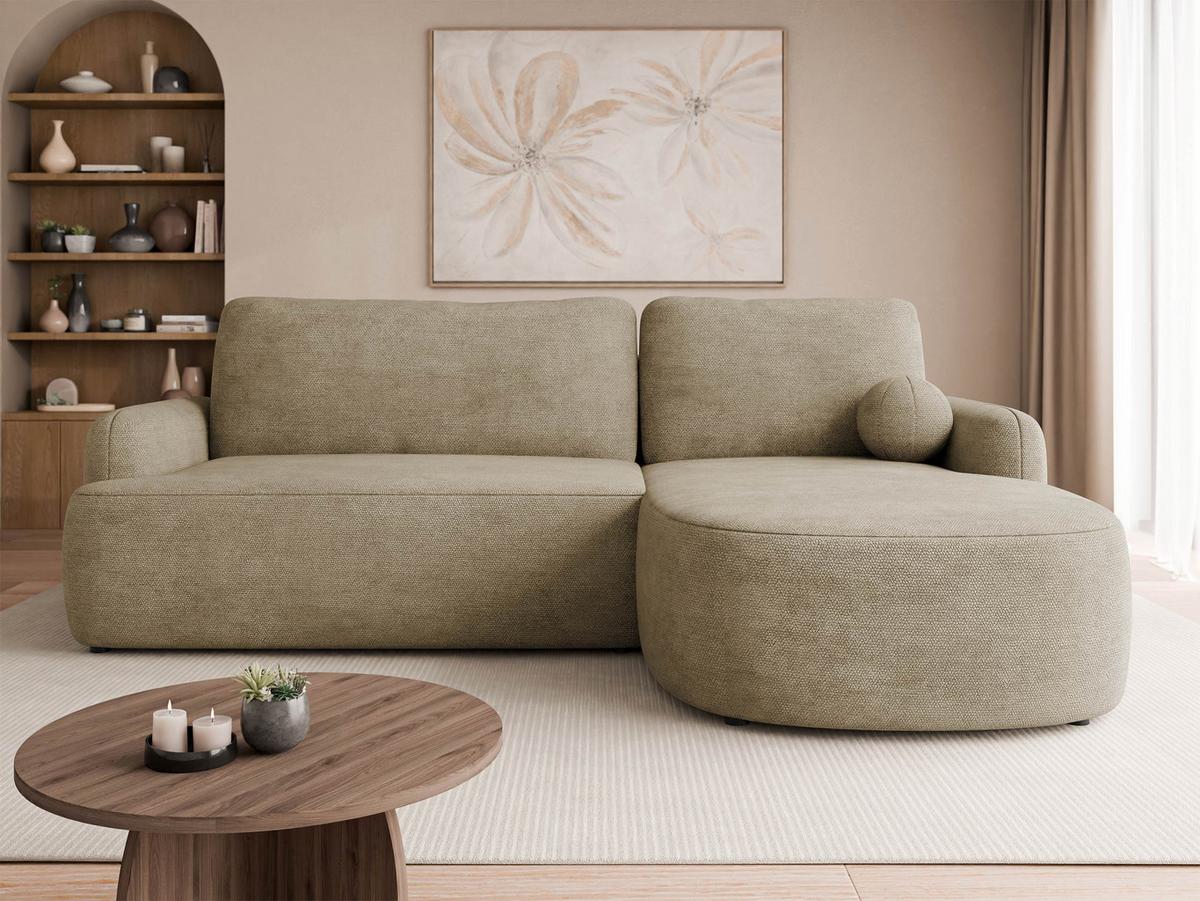 ECKSOFA Loridu, Seite: Rechts - Ecru/Schwarz, Holz/Kunststoff (250/174cm) - MIRJAN24
