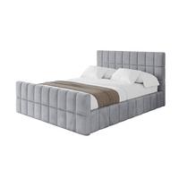 POLSTERBETT mit Bettkasten, Fußteil und Lattenrost, Boxbett mit Matratze H3/H4 - AMEA-Z 180x200 Hellgrau - Hellgrau, Holzwerkstoff/Textil (180/200cm) - ALTDECOR