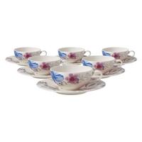 TEETASSEN MIT UNTERTASSEN Mariefleur Gris Basic bunt 150 ml 6er Set - Multicolor, Keramik (16.7/6.9/16.7cm) - Villeroy & Boch