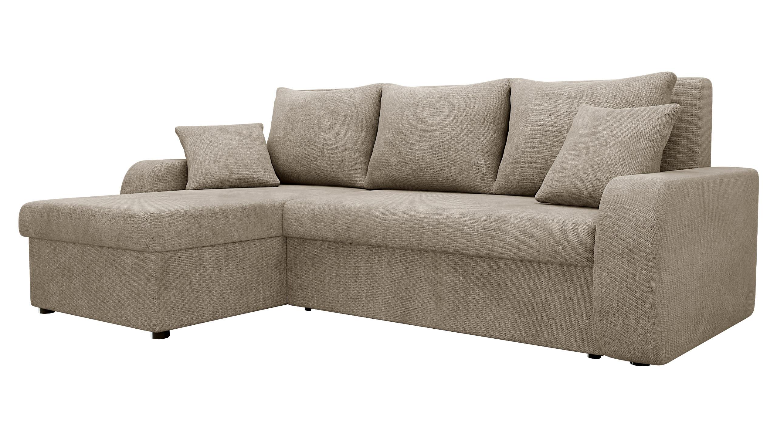 ECKSOFA Kris Lux - Taupe/Schwarz, Holz/Kunststoff (238/147cm) - MIRJAN24
