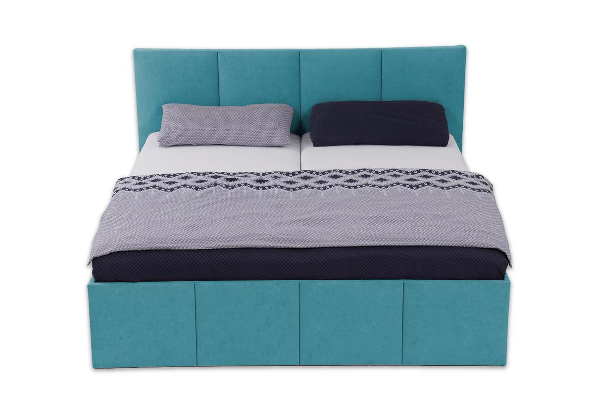 POLSTERBETT Dalas Blau 160 x 200 x 40 cm Bettkasten Mit hochwertiger Matratze H2 (bis 100 kg) und Lattenrost - Blau, Holz (160/200cm) - Halmon Schlafkomfort Betten 