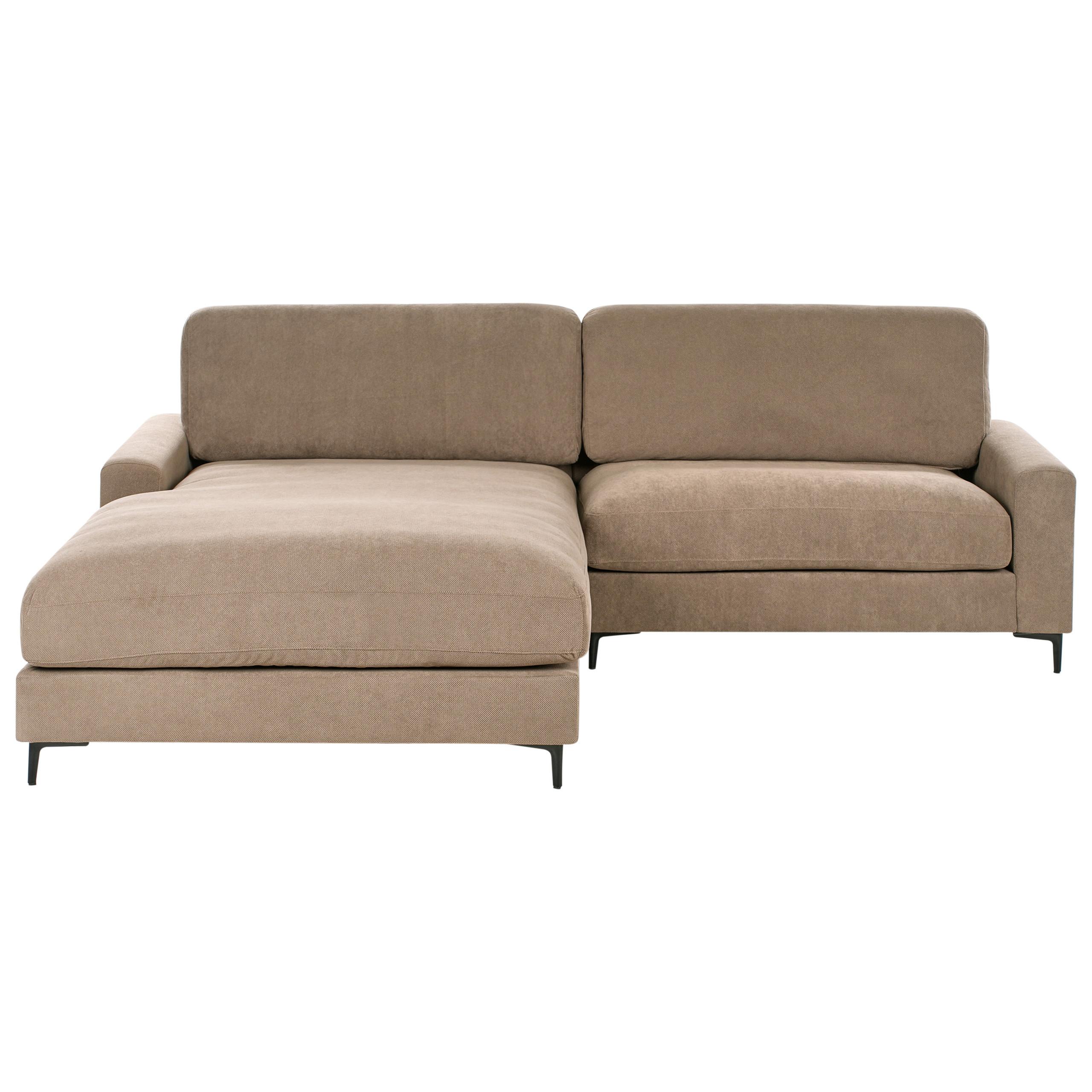 ECKSOFA 3-Sitzer Stoff Braun rechtsseitig Maloy - Braun, Textil (272/189cm) - Beliani