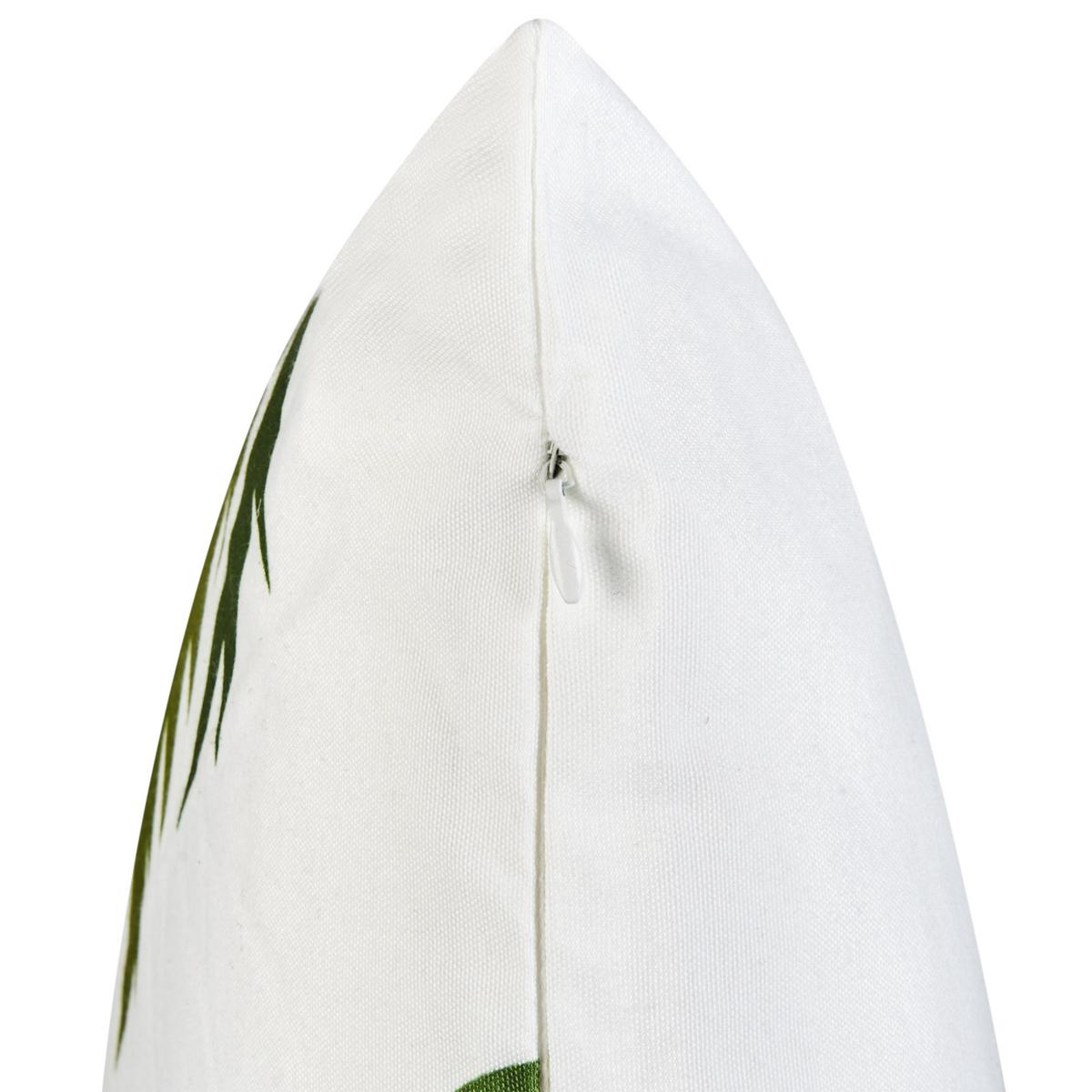 GARTENKISSEN 2er-Set Grün 45/7 cm Seaside - Weiß/Grün, Textil (45/45/45cm) - Beliani
