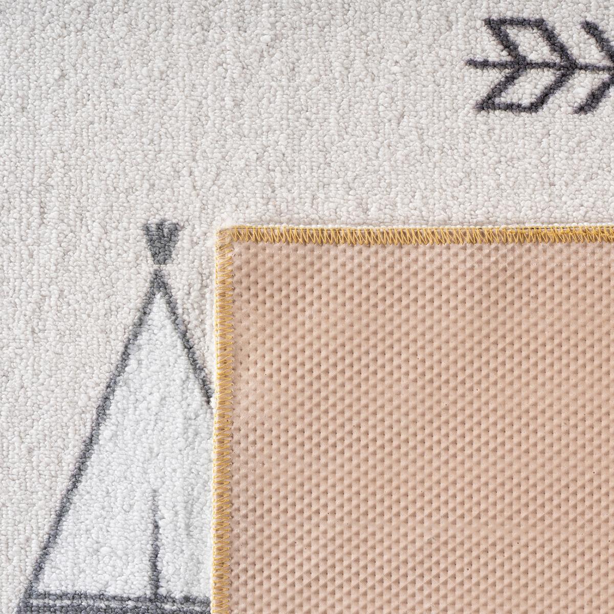 SPIELTEPPICH Waschbar TINO in Creme, mit Straßenkarten-Motiv, Ø 200 cm - Beige, Textil (200/200cm) - KADIMA DESIGN