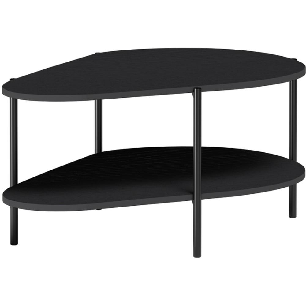 COUCHTISCH Lume in Tropfenform mit Metallgestell, schwarz - Schwarz, Holzwerkstoff (65/90/45cm) - Beautysofa