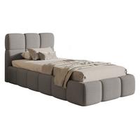 POLSTERBETT Cloudy Grau Bouclé, Bettkasten & Lattenrost, 90x200 cm - Schwarz/Grau, Kunststoff/Textil (90/200cm) - Selsey