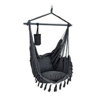 HÄNGESESSEL Aranga - Dunkelgrau, Textil (100/170/50cm) - [en.casa]
