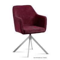 ARMLEHNSTUHL drehbar (2er-Set) Duscha 57x87x60 Edelstahl/Marsala - Edelstahlfarben/Brombeere, Kunststoff (60/87/57cm) - 58aufmkessel